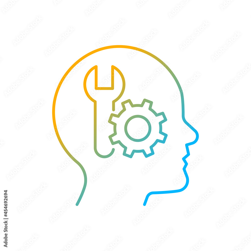Poster competence motivation gradient linear vector icon. learning new skills and techniques. successfully 