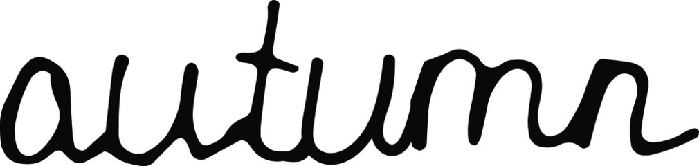 Lettering autumn,
isolated image, hand painted