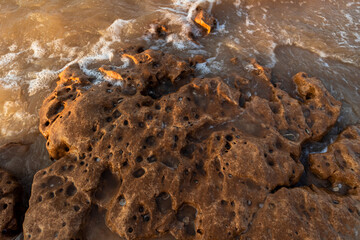 Sandy clay hard soil on the Black Sea coast. Ukraine.