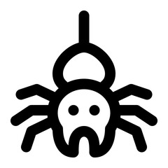 Hanging Spider Line Icon Vector