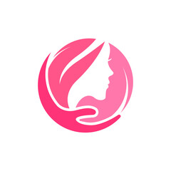 beauty care and hair care logo design vector illustration