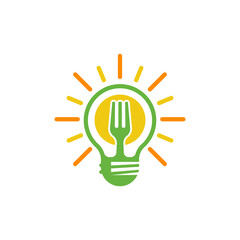 smart idea food logo design vector illustration