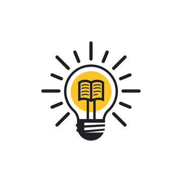 smart idea book logo design vector illustration