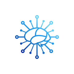 brain technology logo design vector inspiration