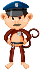 Police monkey cartoon character