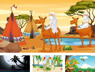 Obraz premium Four different nature horizontal scene