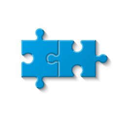 Fototapeta premium Puzzle two piece business presentation. Circle infograph. 2 Step process diagram. Section compare banner.