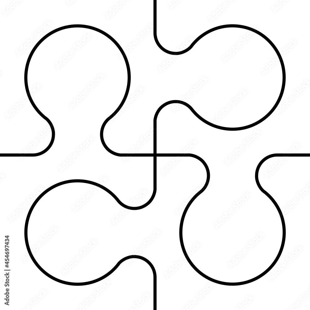 Aufkleber Puzzle background pattern. Many step circle business card. A lot of piece flat puzzle presentation. Section compare service banner. illustration template color shape. Abstract Background