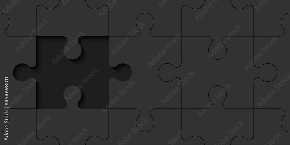 Poster lot piece flat puzzle seamless pattern presentation. many step puzzles business background. simple p