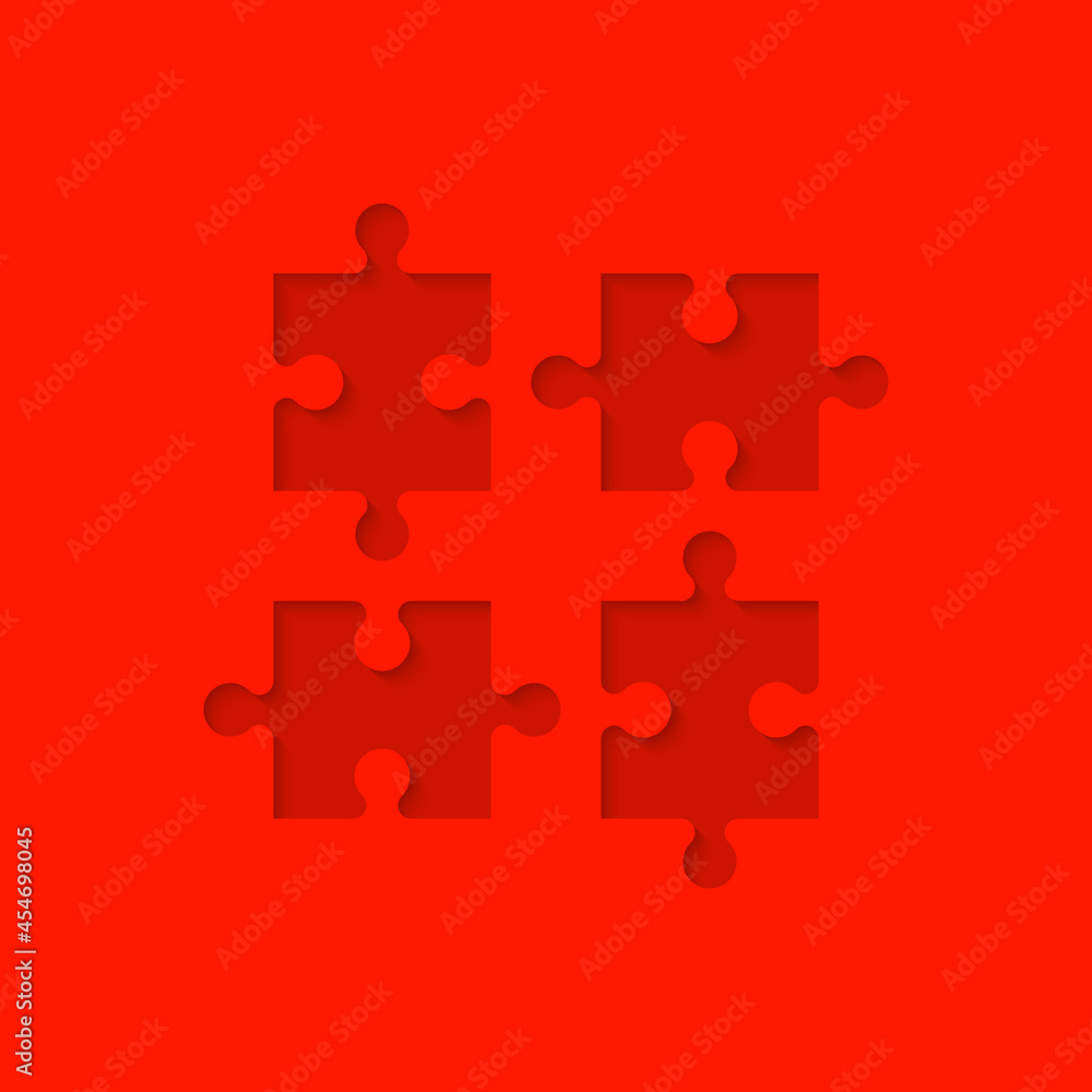 Poster a lot of piece flat puzzle presentation. many step puzzles business background. simple pattern. sect