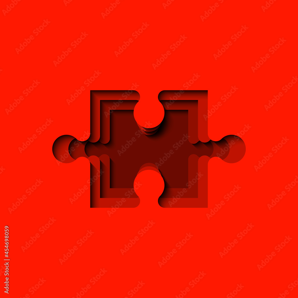 Poster a lot of piece flat puzzle presentation. many step puzzles business background. simple pattern. sect