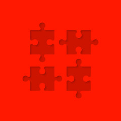 A lot of piece flat puzzle presentation. Many step puzzles business background. Simple pattern. Section compare service banner. puzzle illustration template simple shape. Abstract Background