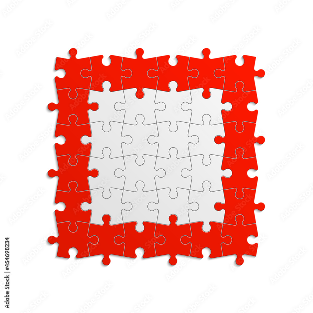 Aufkleber a lot of piece flat puzzle presentation. many step puzzles business background. simple pattern. sect