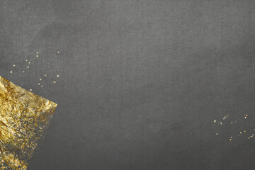 金箔キラキラ　レトロアンティーク　マットなブラック和紙年賀状背景