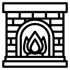 fireplace line icon