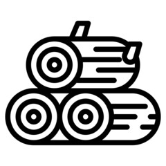 firewood line icon