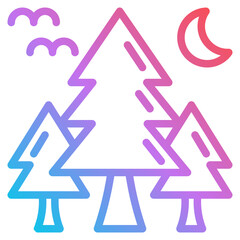pine tree gradient icon