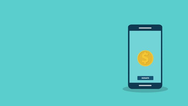 Online donation using charity application on smartphone. Modern charity, donation concepts. 