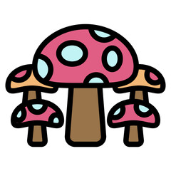 mushroom line icon