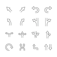 Direction icons set. Direction pack symbol vector elements for infographic web
