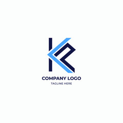 Letter KP simple logo design vector
