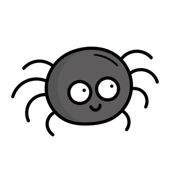 Cute funny little spider. Insect. Doodle style illustration