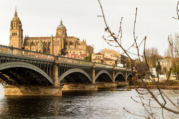 Obraz premium Catedral o Cathedral en la ciudad de Salamanca, comunidad autonoma de Castilla y Leon, pais de España o Spain