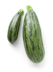 Organic Zucchini Isolated Over White Background