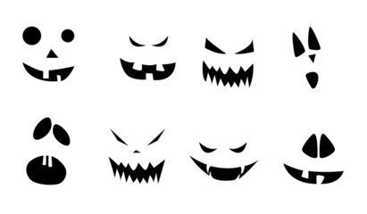 Scary Halloween Pumpkin Faces Icons