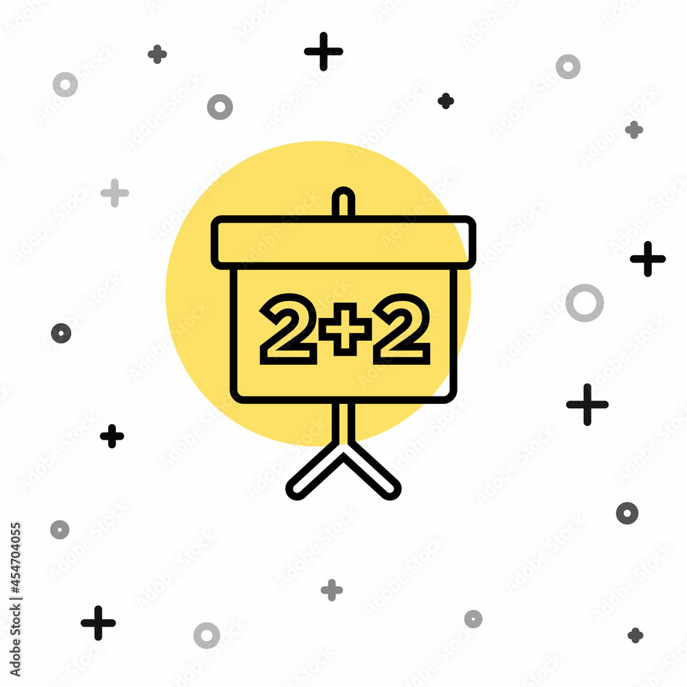 Poster black line chalkboard icon isolated on white background. school blackboard sign. random dynamic shap
