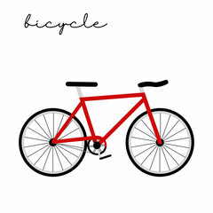 bicycle with a red frame on a white background