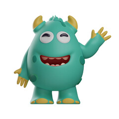 3D Cute Monster Picture says hi