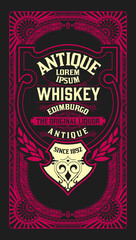Whiskey label with old frames