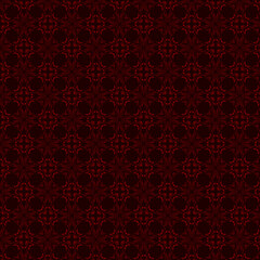 red background seamless pattern with flowers
