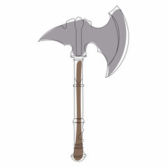 vector, isolated picture, continuous line drawing ax