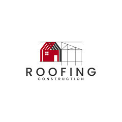 Fototapeta premium Roof construction logo vector Simple and modern. Suitable for construction, architecture, real estate and mortgage industries.