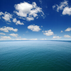 Blue sea water surface