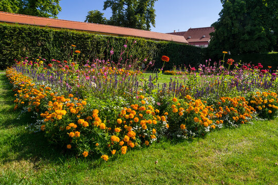 Baroque gardens at Baroque chateau in Jaromerice nad Rokytnou