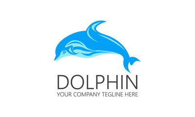 Dolphin Animal Logo Design Template
