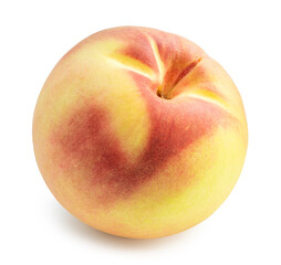 Peach fruit isolated on white background, Fresh Peach on White Background With clipping path, 