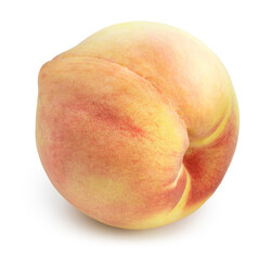 Peach fruit isolated on white background, Fresh Peach on White Background With clipping path, 