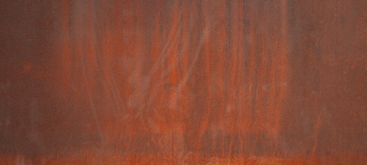 Grunge rusty orange brown metal corten steel stone background texture banner panorama