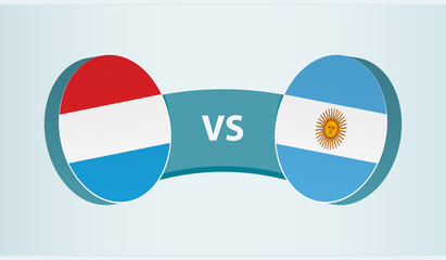 Luxembourg versus Argentina, team sports competition concept.
