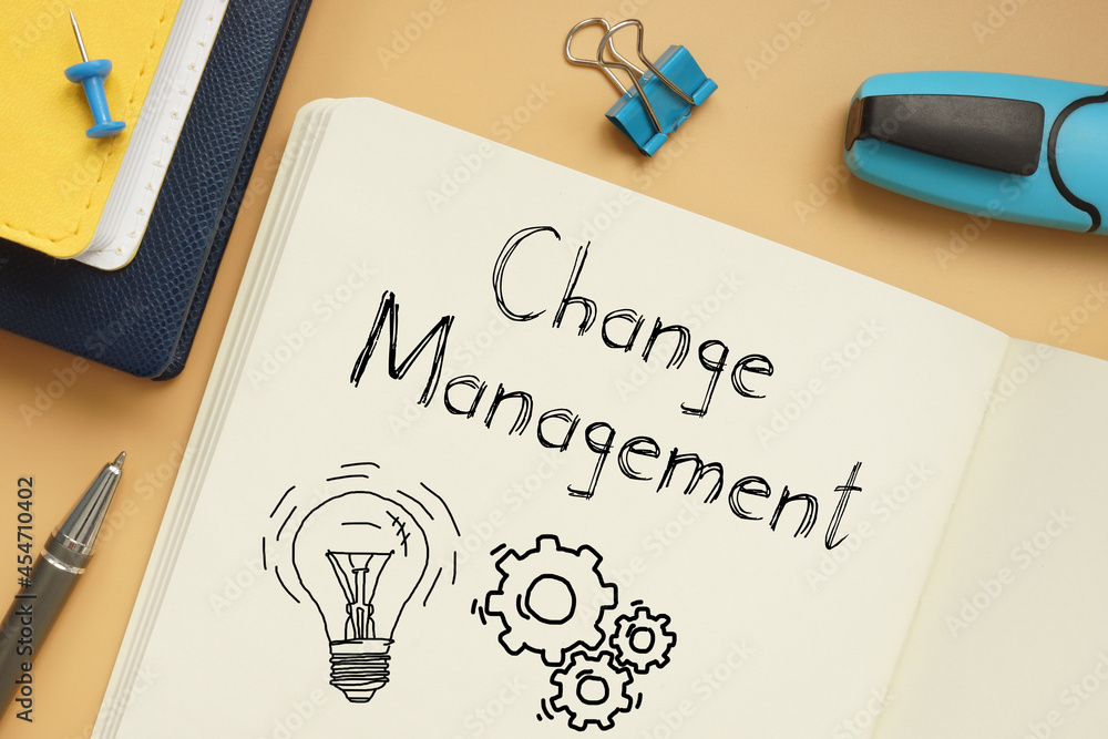 Poster change management is shown on the business photo using the text