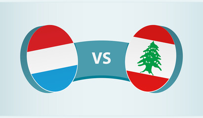 Luxembourg versus Lebanon, team sports competition concept.