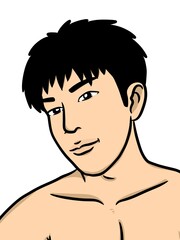 Fototapeta premium cute man cartoon on white background