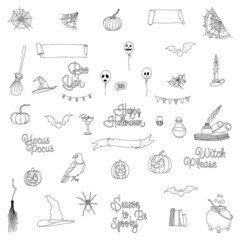 Halloween EPS vector collections line