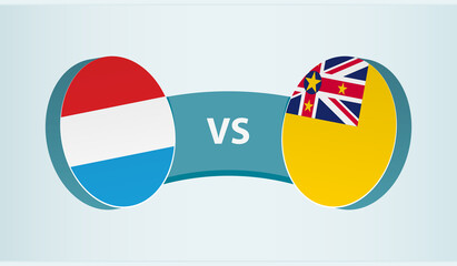 Luxembourg versus Niue, team sports competition concept.