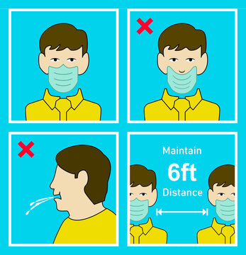 The steps outlined in this graphic illustration give you advice on how to prevent viruses and infections, please maintain 6ft distance.