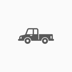 Fototapeta premium pick up truck icon, vehicle vector, transport illustration